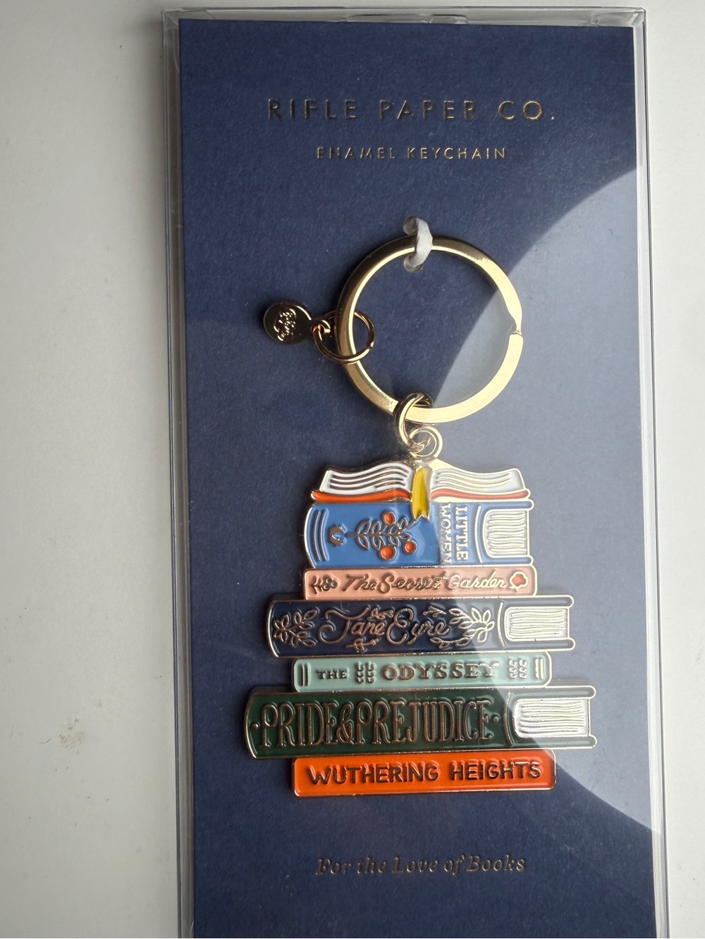 Rifle Paper Co. Stack of Books Enamel Keychain - Multicolor